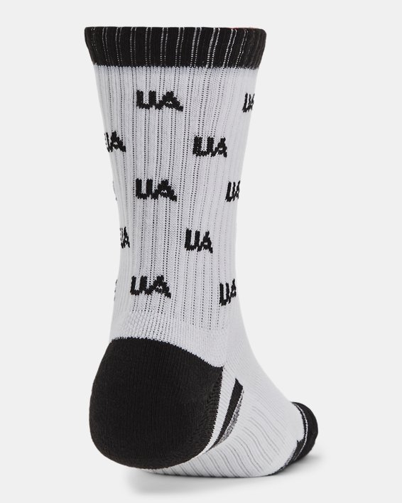 ถุงเท้าข้อปานกลาง UA Performance Cotton ยูนิเซ็กส์ แพ็ก 2 คู่ in White image number 2